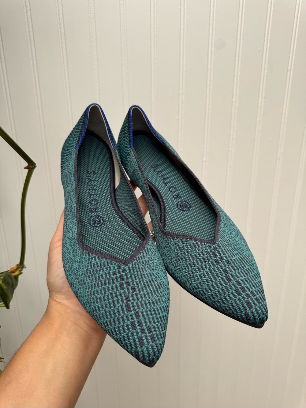 Rothy's The Point Flat Spruce Python 9 - Picture 2 of 9